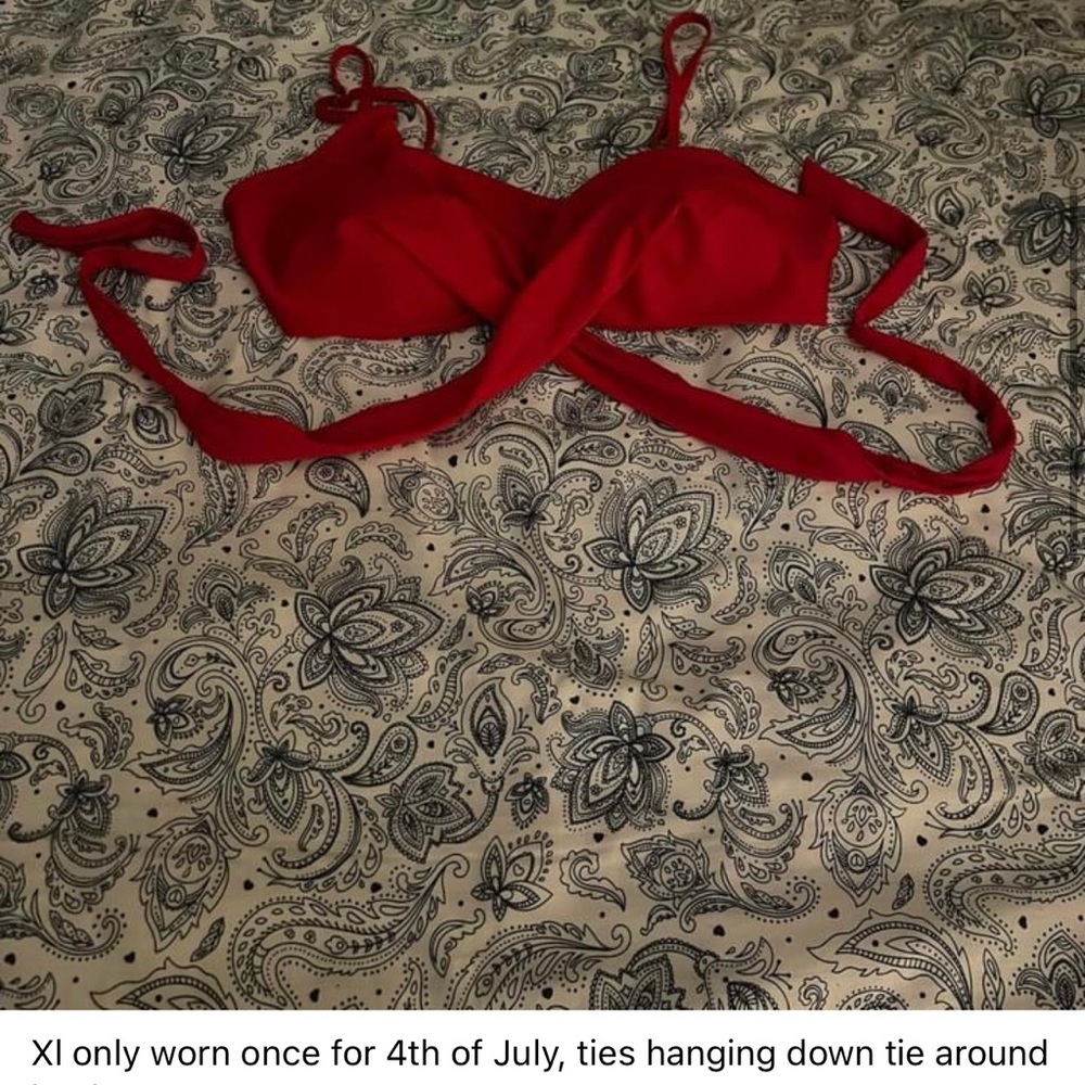 Red swim top